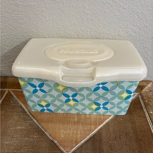 Huggies Baby Wipes Pop Up Container EMPTY Tub Refillable Green & Blue